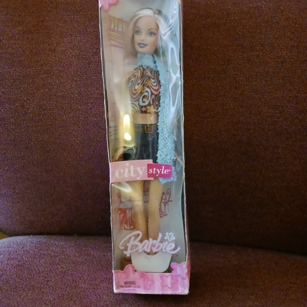 Barbie City Style Doll with Swirl Top and Denim Skirt